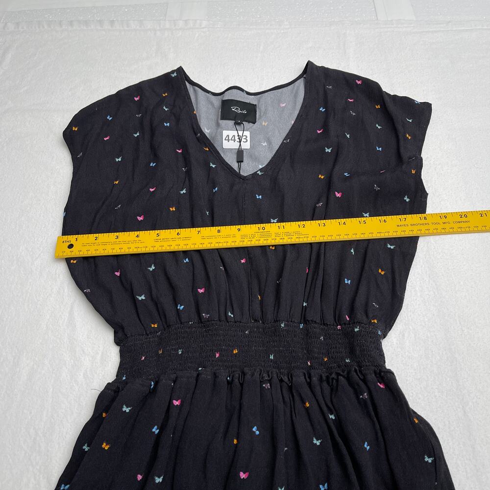 Rails Dress Women S Black Lucca Rainbow Butterfly Print Mini Ruffle Casual NWT - Picture 10 of 11